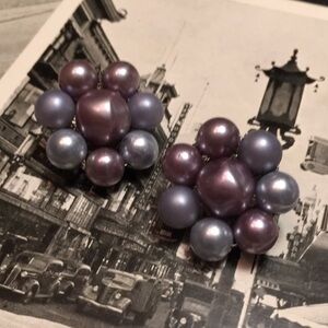 Vintage Japan Bead Cluster Earrings